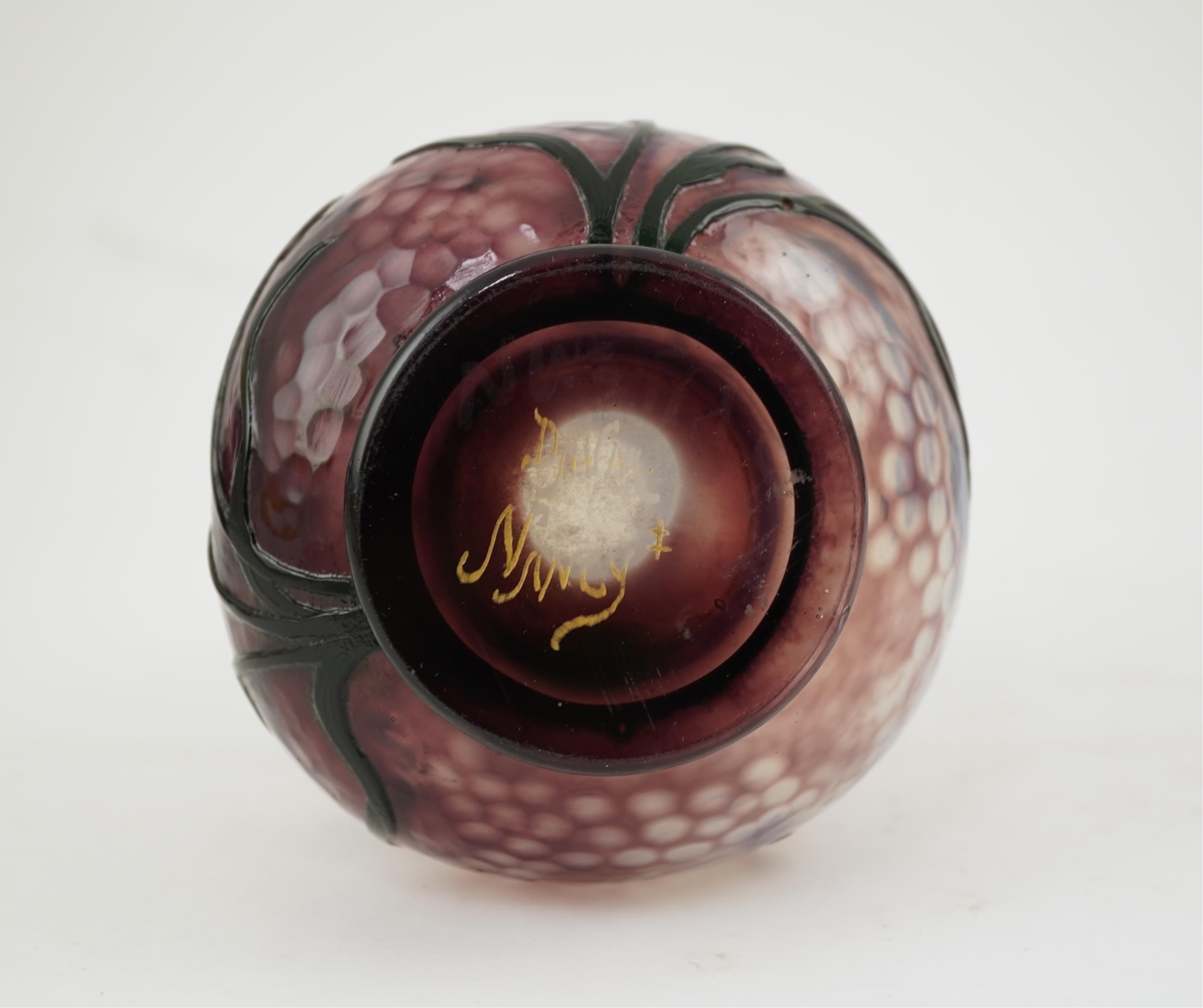 A small Daum Freres cameo glass vase